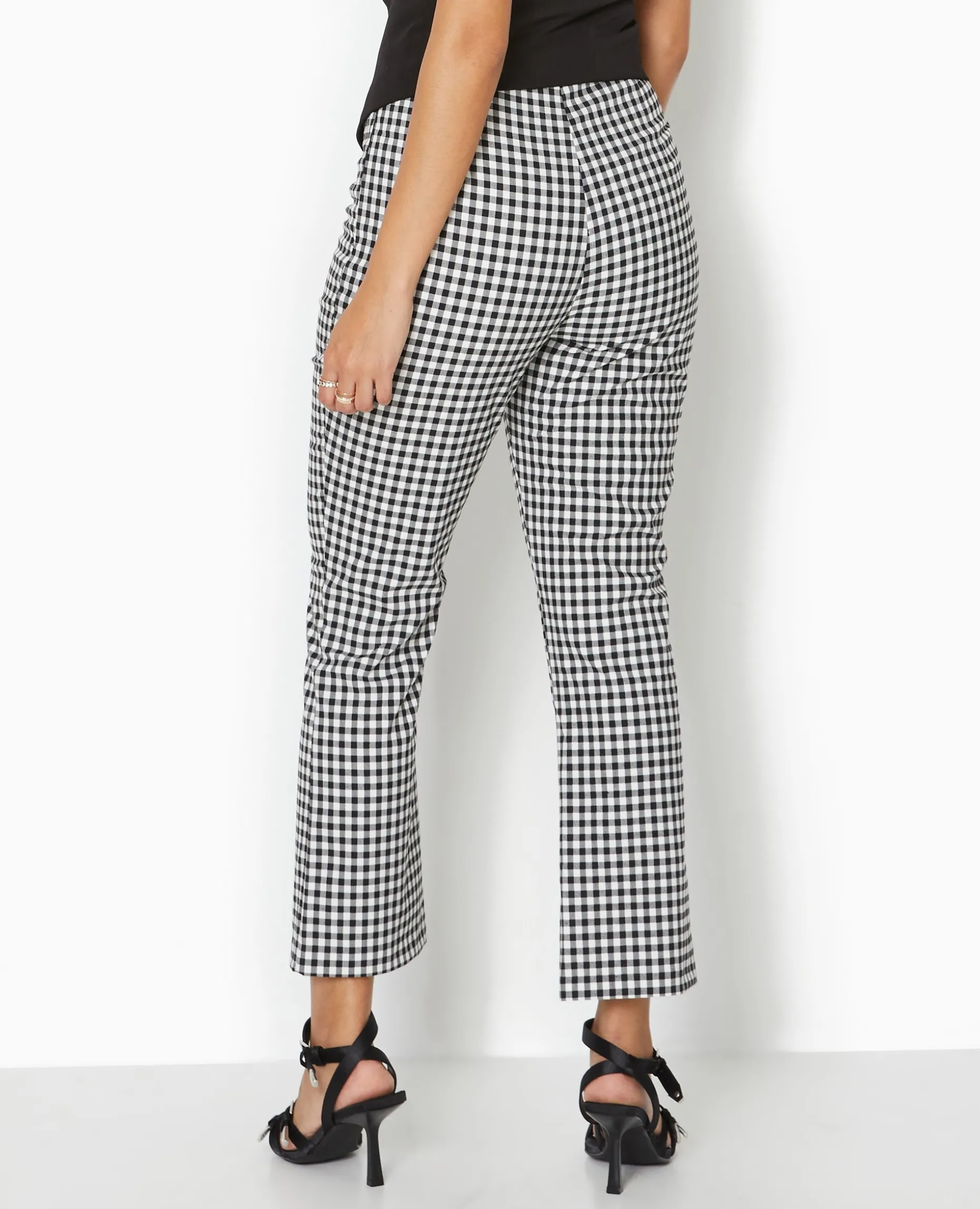 Pantalon 7/8 Motif Vichy - Noir