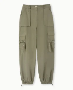 Pantalon Cargo Avec Poches Et Sangles - Vert Kaki