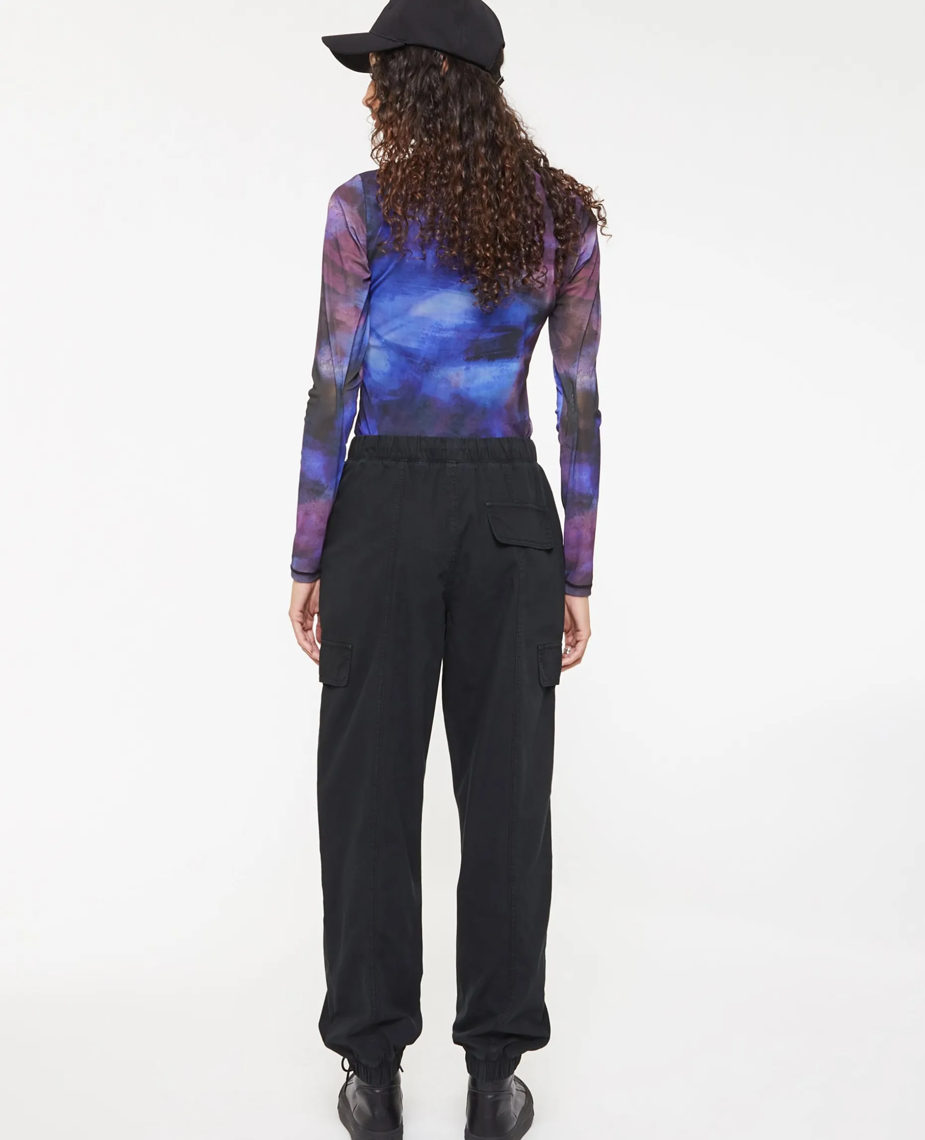 Pantalon Cargo Taille Et Bas élastiqués - Noir