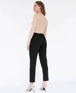Pantalon Cigarette Taille Haute - Noir