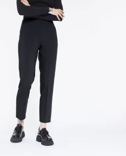 Pantalon Cigarette Taille Haute - Gris Foncé