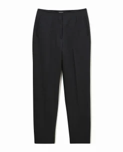 Pantalon Cigarette Taille Haute - Gris Foncé
