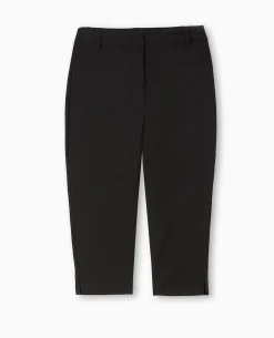 Pantalon Corsaire En Tissu Stretch - Noir