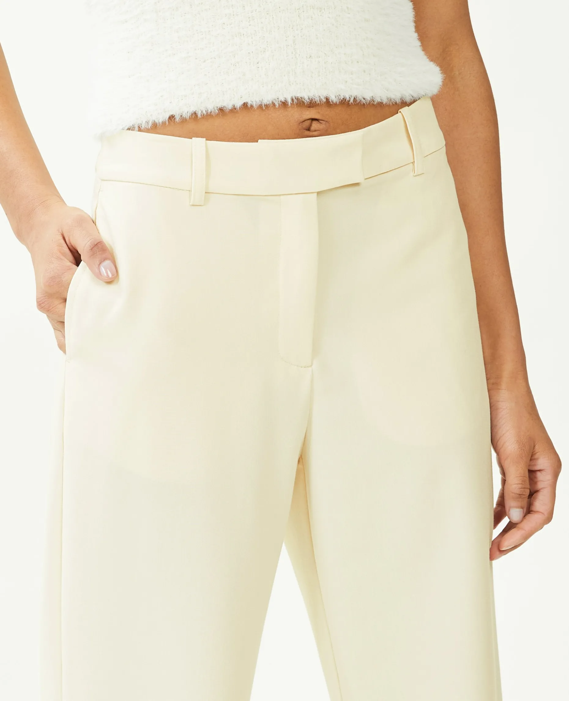 Pantalon De Costume Droit - Beige