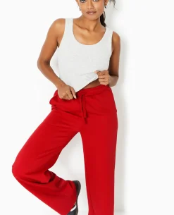 Pantalon De Jogging Droit En Molleton - Rouge
