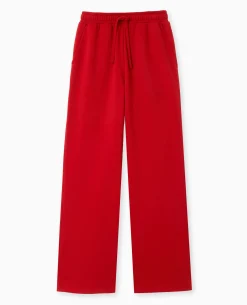 Pantalon De Jogging Droit En Molleton - Rouge