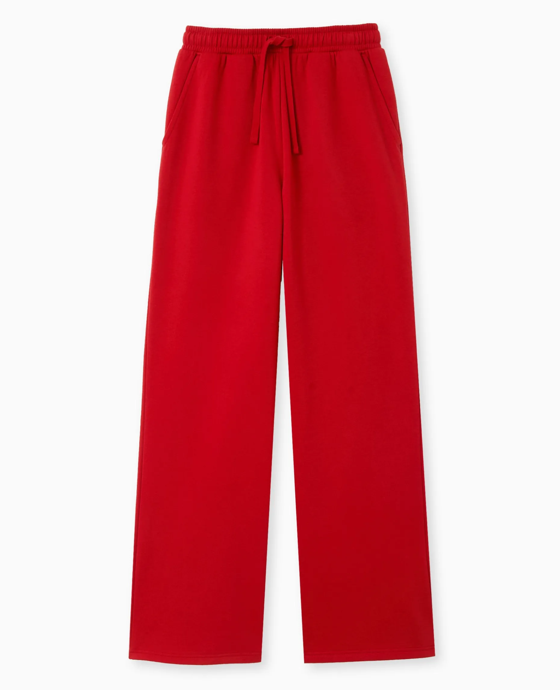 Pantalon De Jogging Droit En Molleton - Rouge