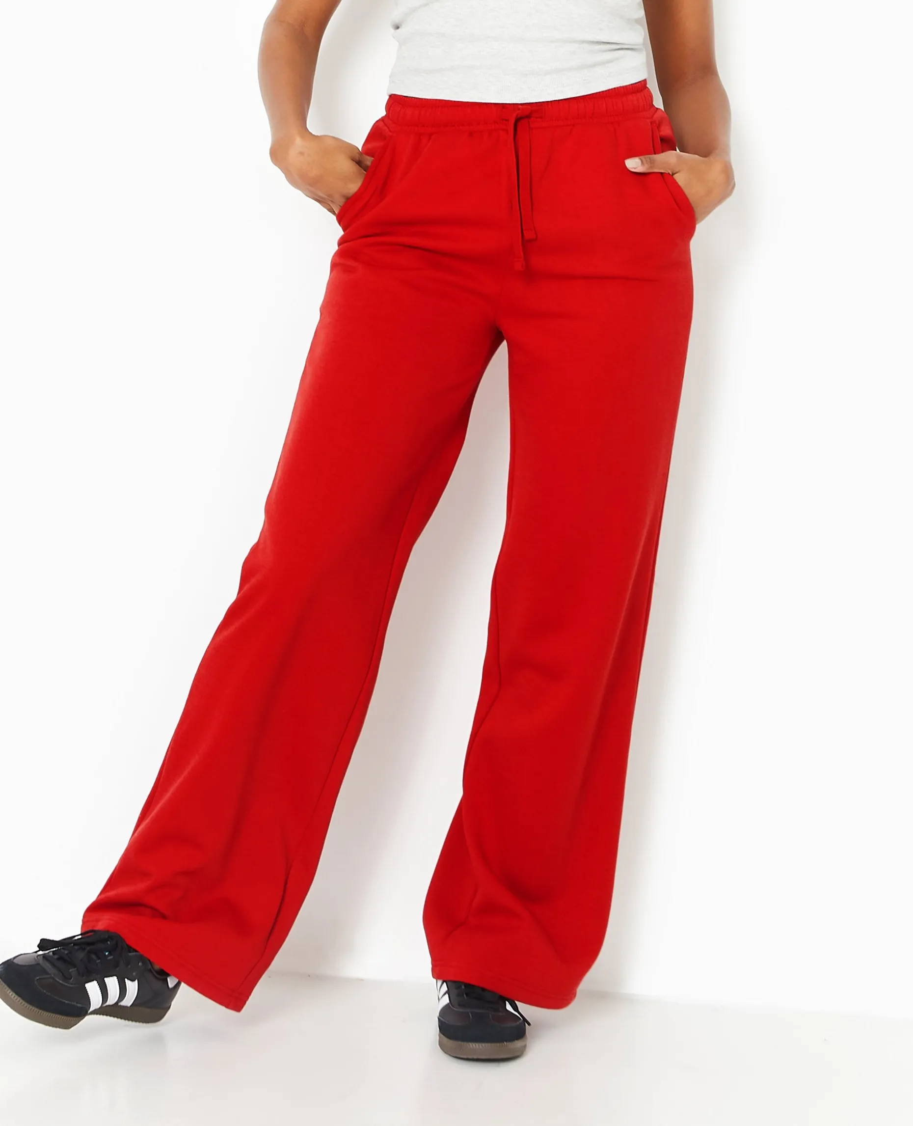 Pantalon De Jogging Droit En Molleton - Rouge