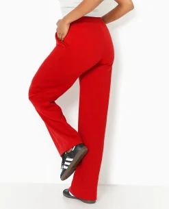 Pantalon De Jogging Droit En Molleton - Rouge