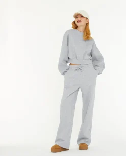 Pantalon De Jogging Droit En Molleton - Gris Chiné