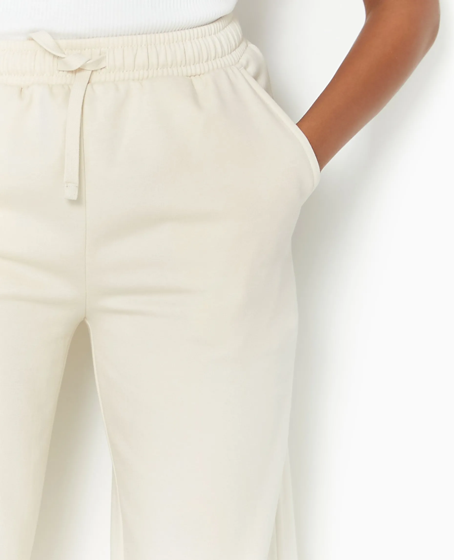 Pantalon De Jogging Droit En Molleton - écru