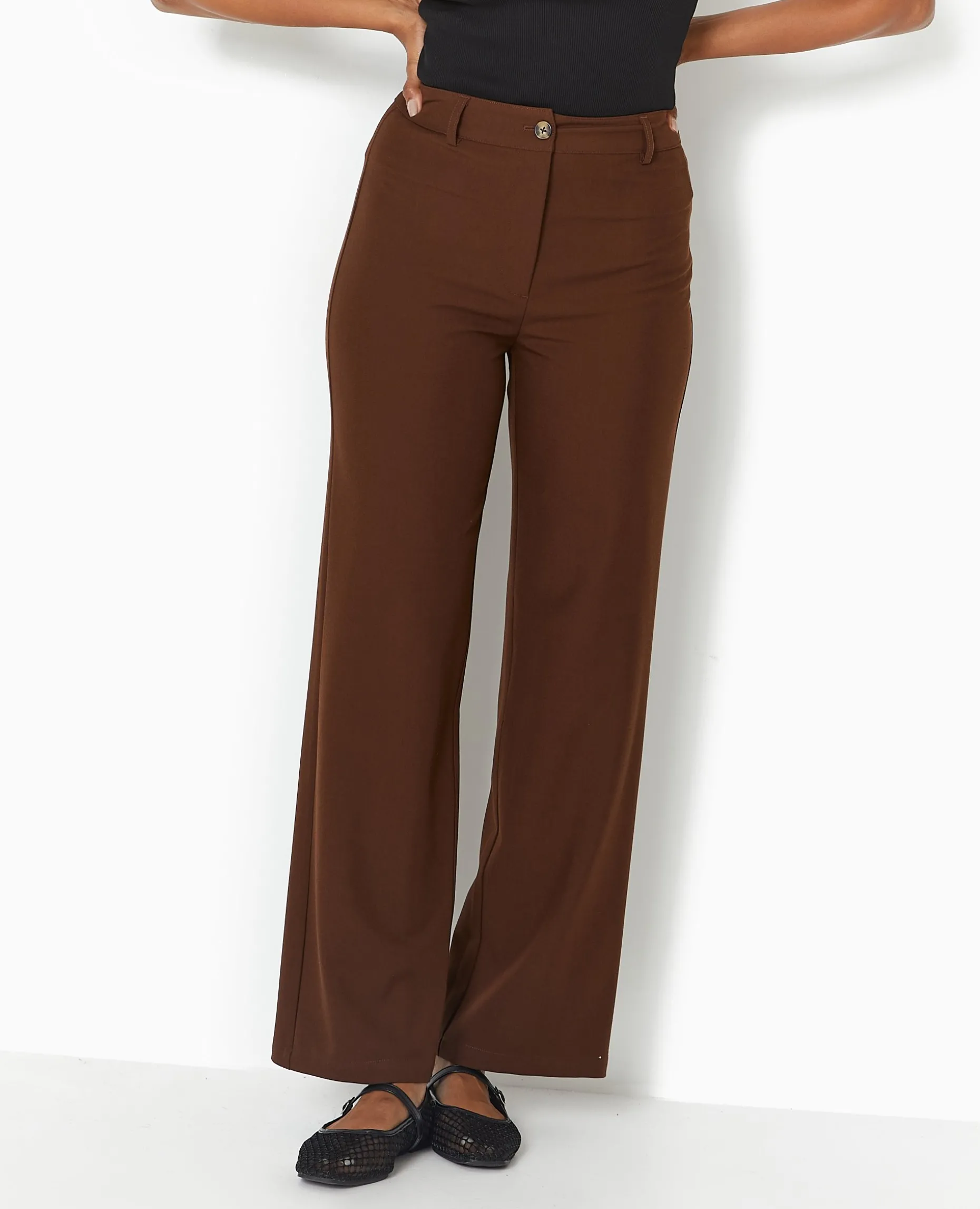 Pantalon Droit City - Marron