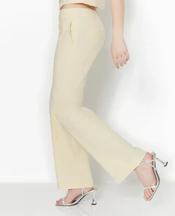 Pantalon Droit Taille Basse - Beige