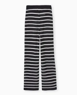 Pantalon En Maille Ajourée - Noir