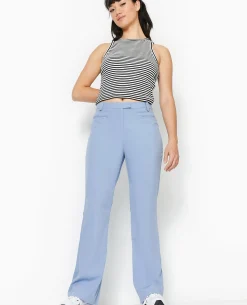 Pantalon Flare Taille Basse - Bleu
