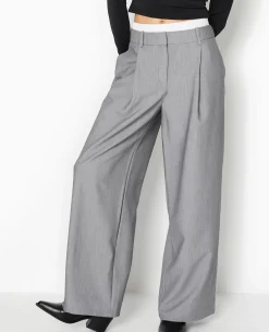 Pantalon Large Avec Effet Caleçon Apparent - Gris