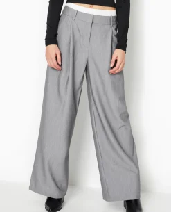 Pantalon Large Avec Effet Caleçon Apparent - Gris