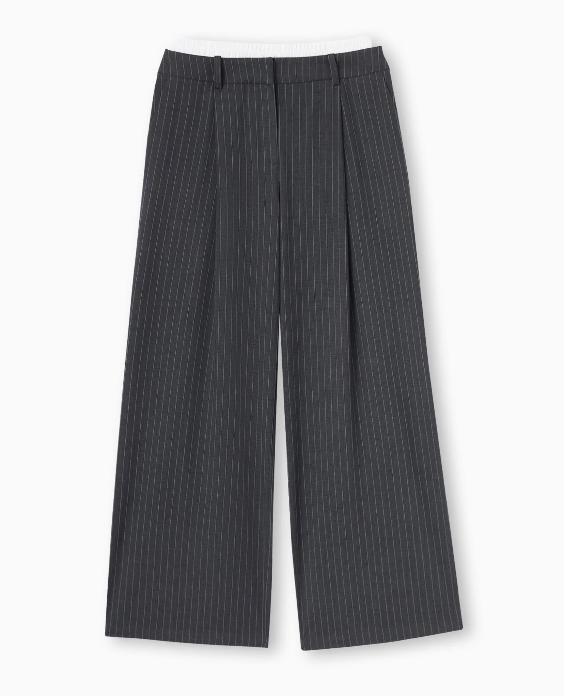 Pantalon Large Avec Effet Caleçon Apparent - Gris Foncé