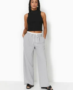 Pantalon Large Avec Effet De Superposition - Gris Clair