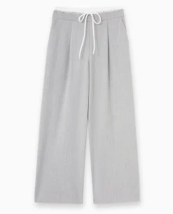 Pantalon Large Avec Effet De Superposition - Gris Clair