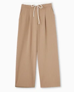Pantalon Large Avec Effet De Superposition - Beige