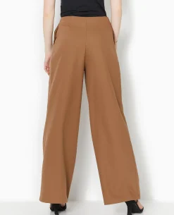 Pantalon Large Avec Pinces - Marron