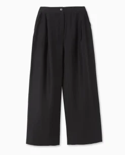 Pantalon Large Avec Pinces - Noir