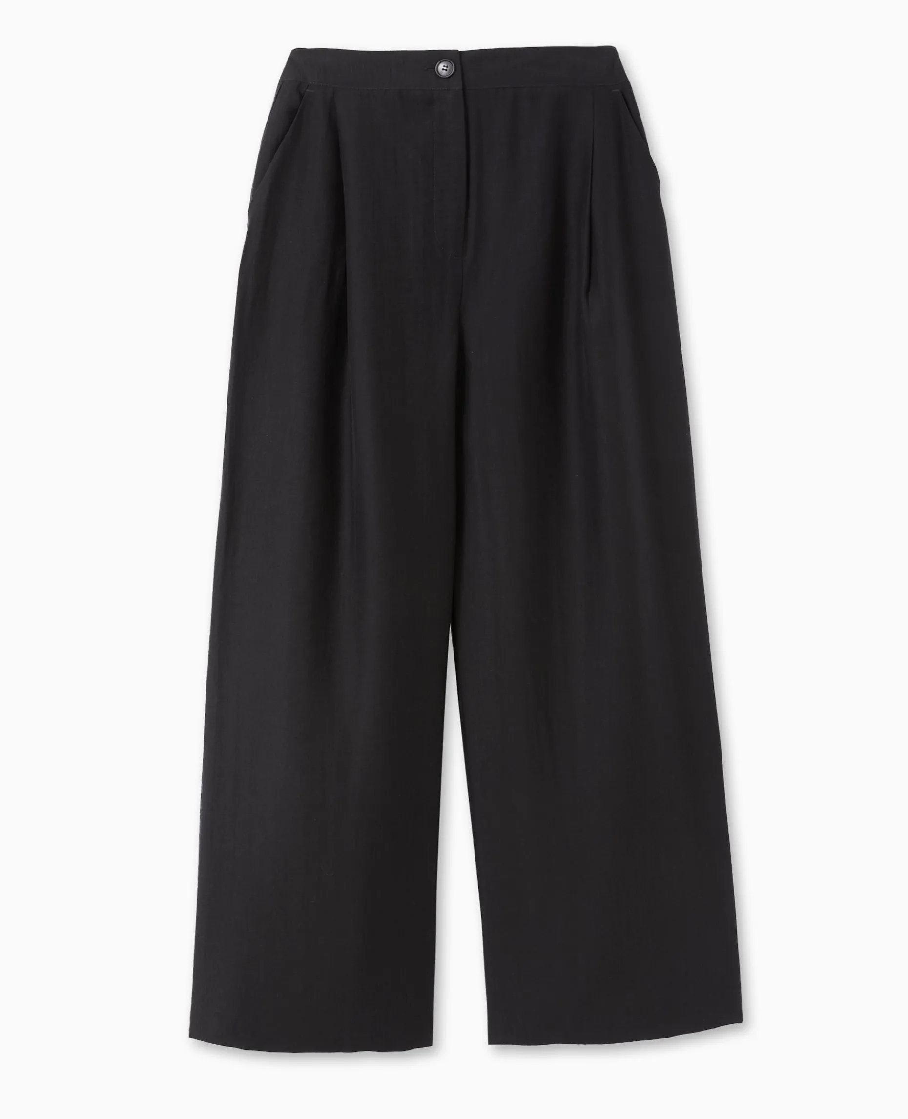 Pantalon Large Avec Pinces - Noir