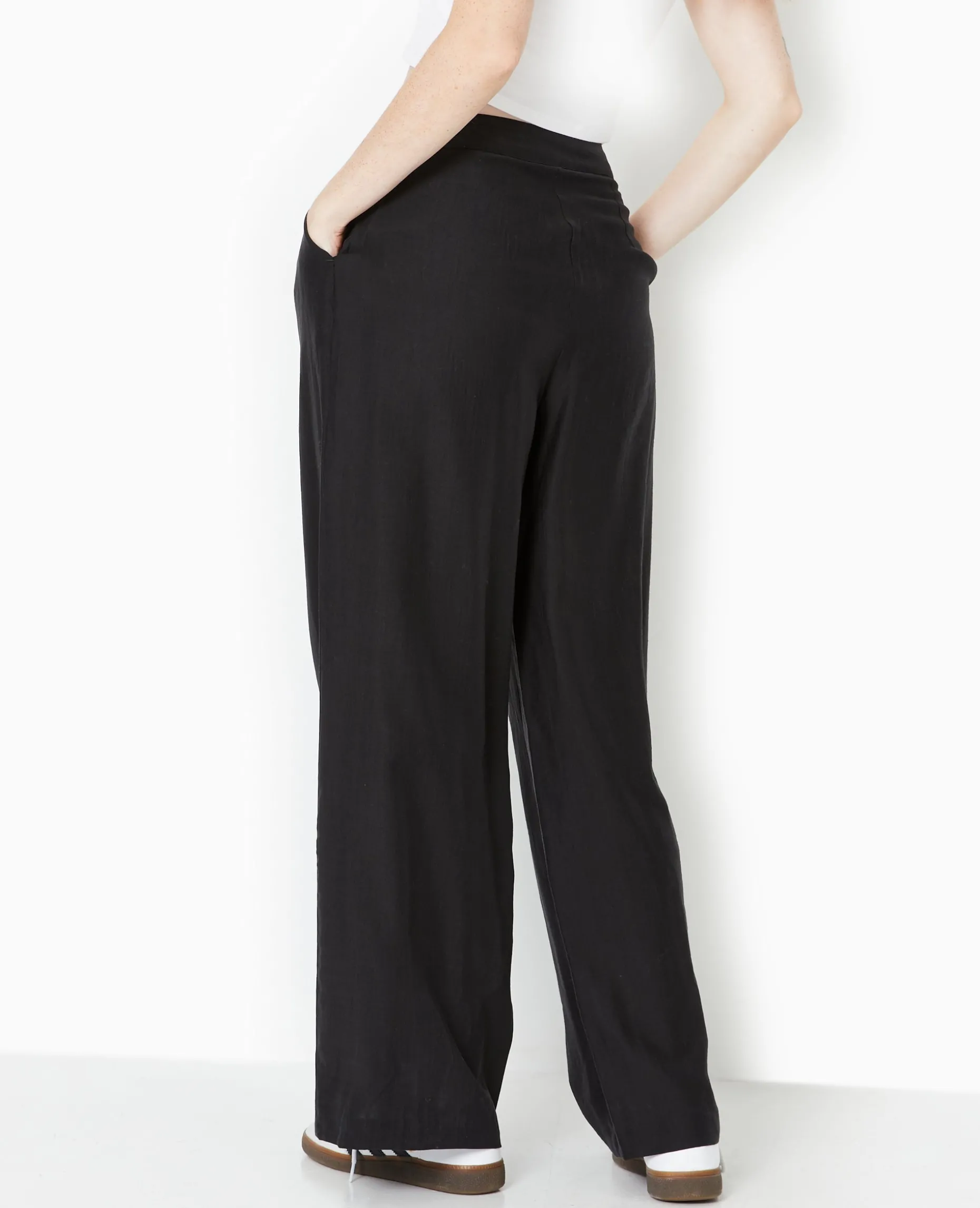 Pantalon Large Avec Pinces - Noir