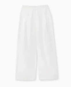 Pantalon Large Avec Pinces - Blanc