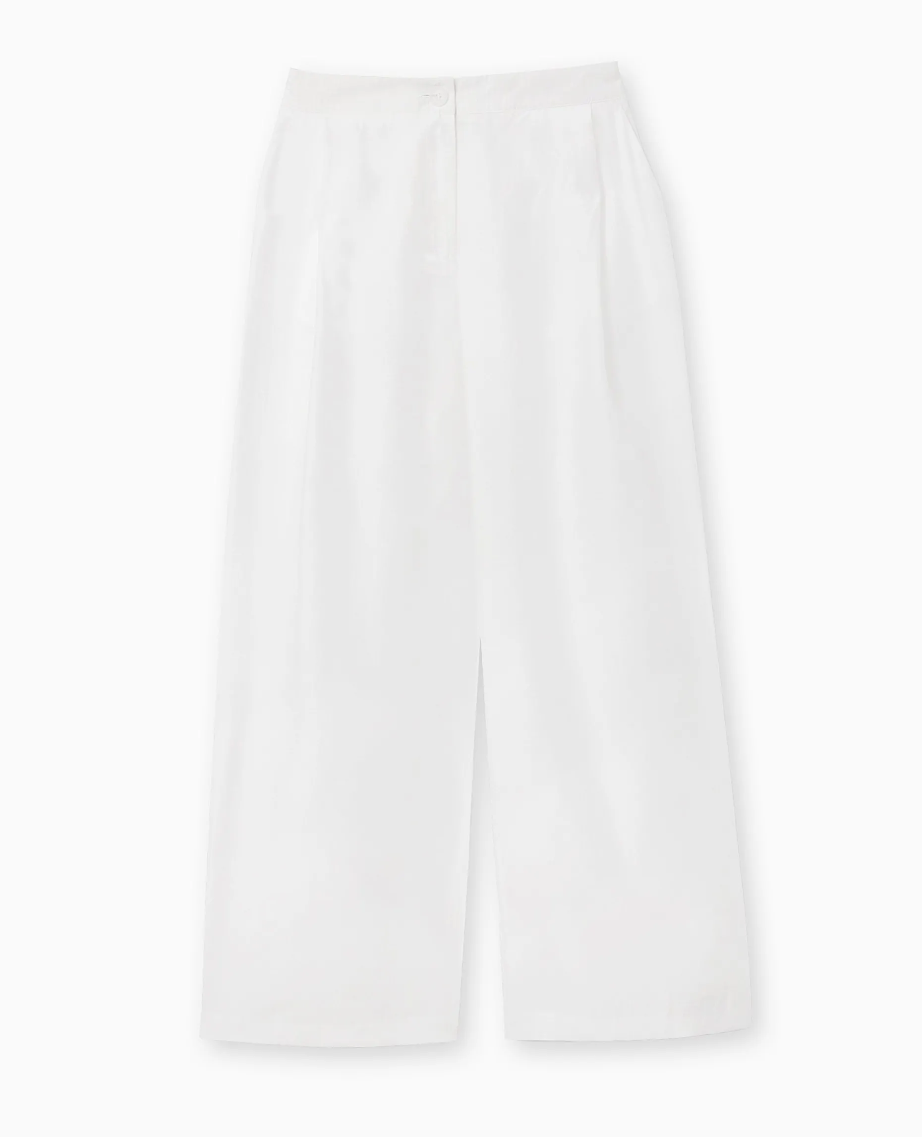 Pantalon Large Avec Pinces - Blanc