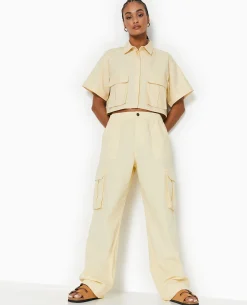 Pantalon Large Cargo - Beige