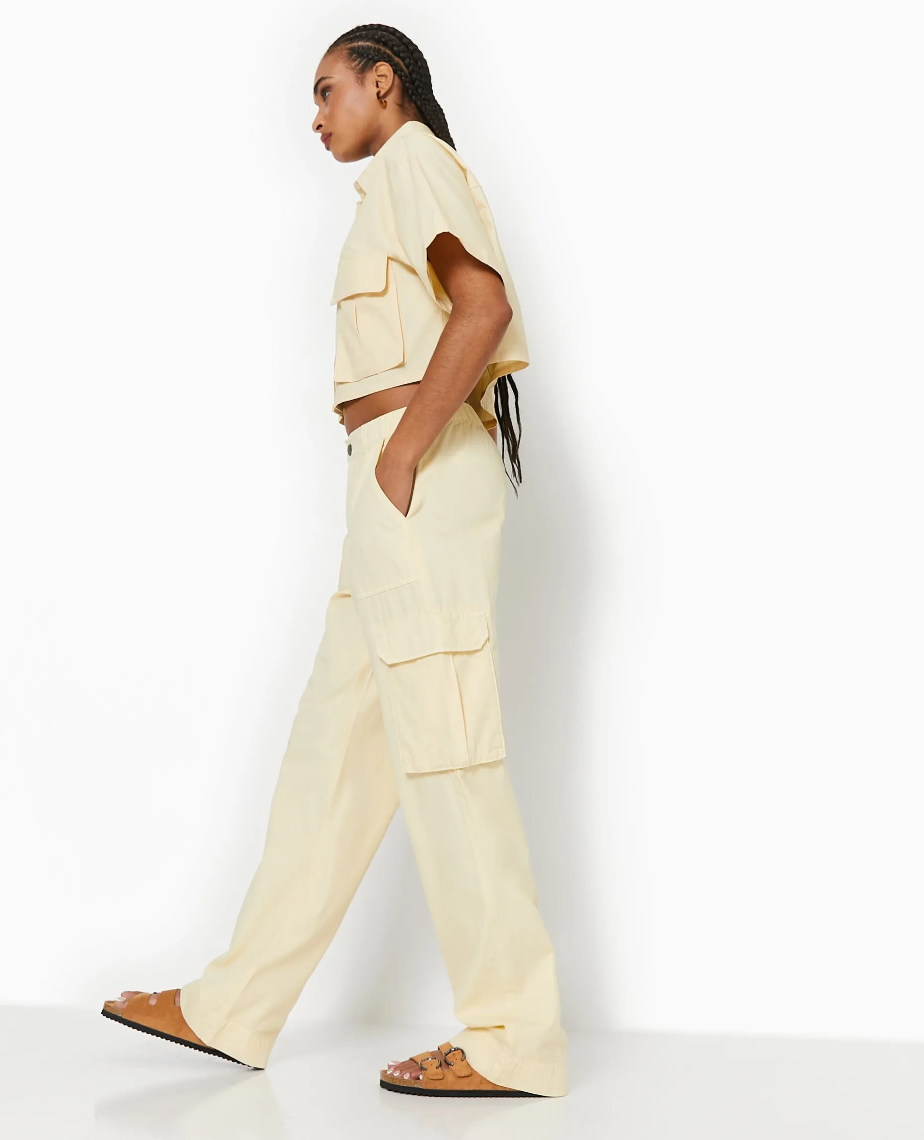 Pantalon Large Cargo - Beige