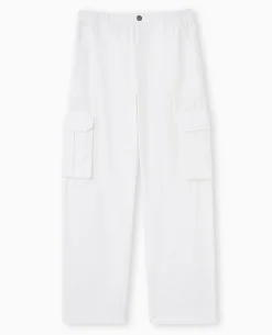Pantalon Large Cargo - Blanc