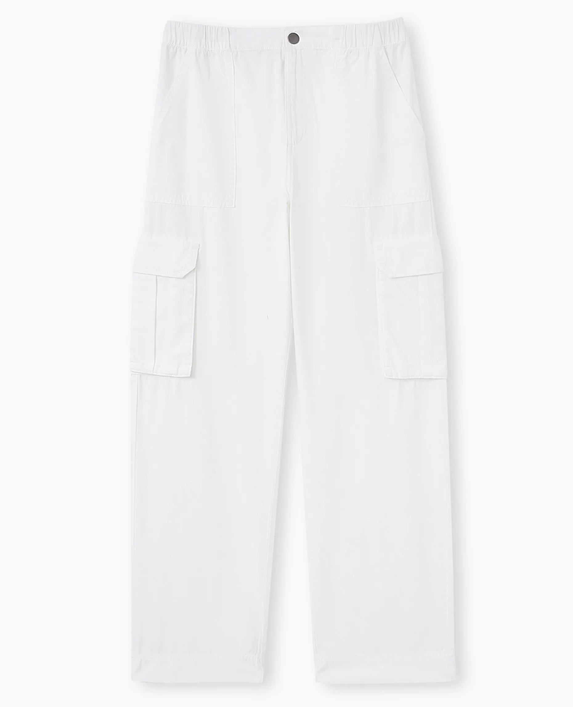 Pantalon Large Cargo - Blanc