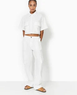 Pantalon Large Cargo - Blanc