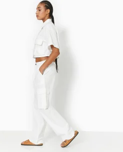 Pantalon Large Cargo - Blanc
