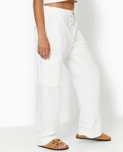Pantalon Large Cargo - Blanc