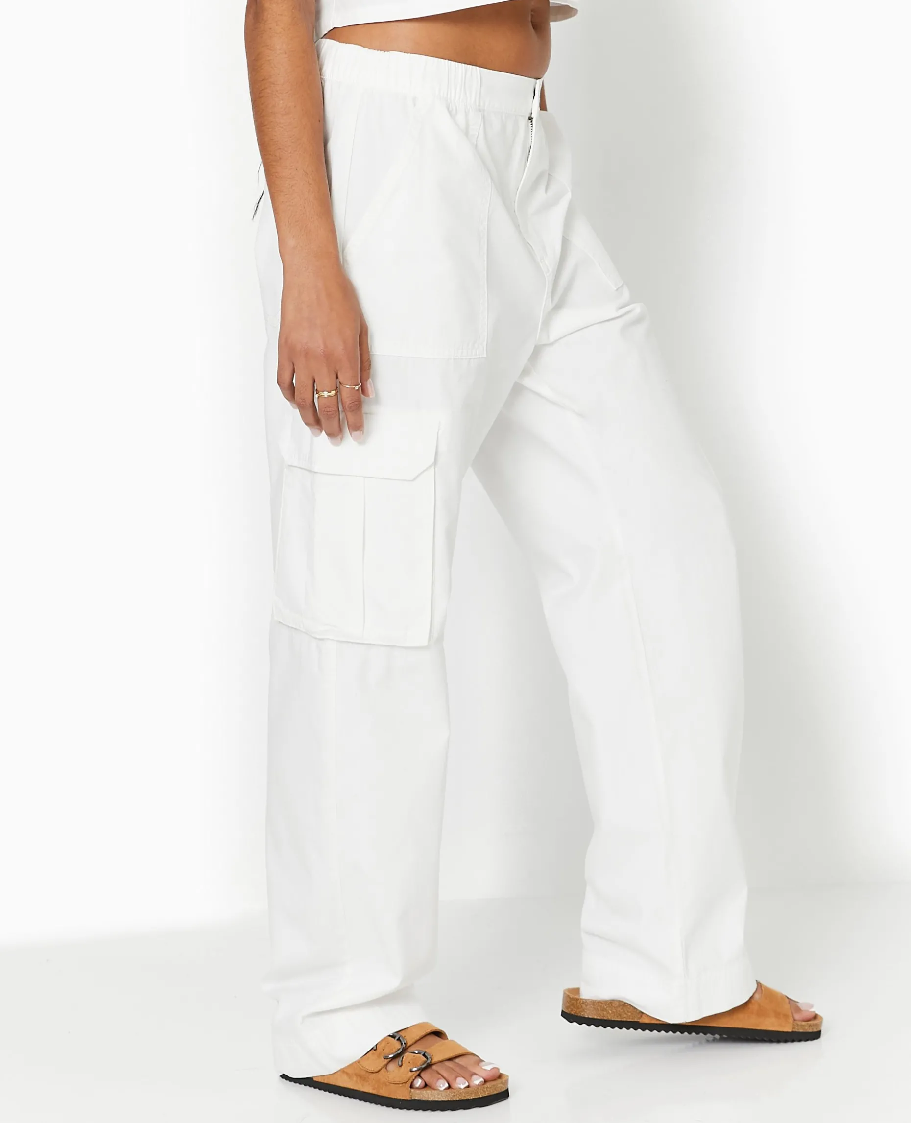 Pantalon Large Cargo - Blanc