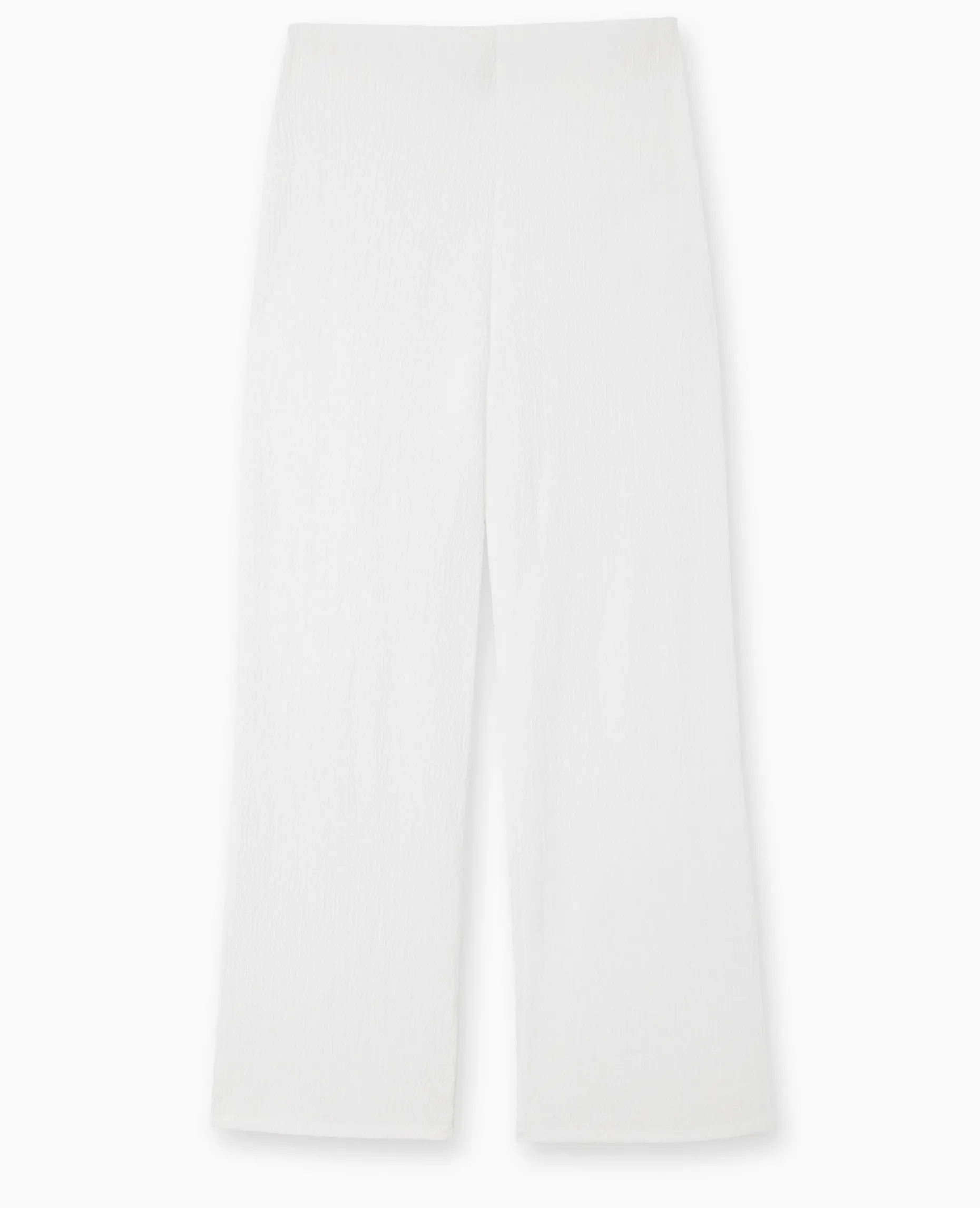 Pantalon Large En Maille Reliéfée - Blanc