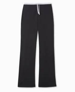Pantalon Large En Maille Extensible - Noir