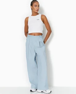 Pantalon Large En Toile Parachute - Bleu