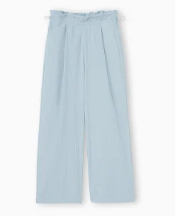 Pantalon Large En Toile Parachute - Bleu