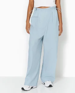 Pantalon Large En Toile Parachute - Bleu
