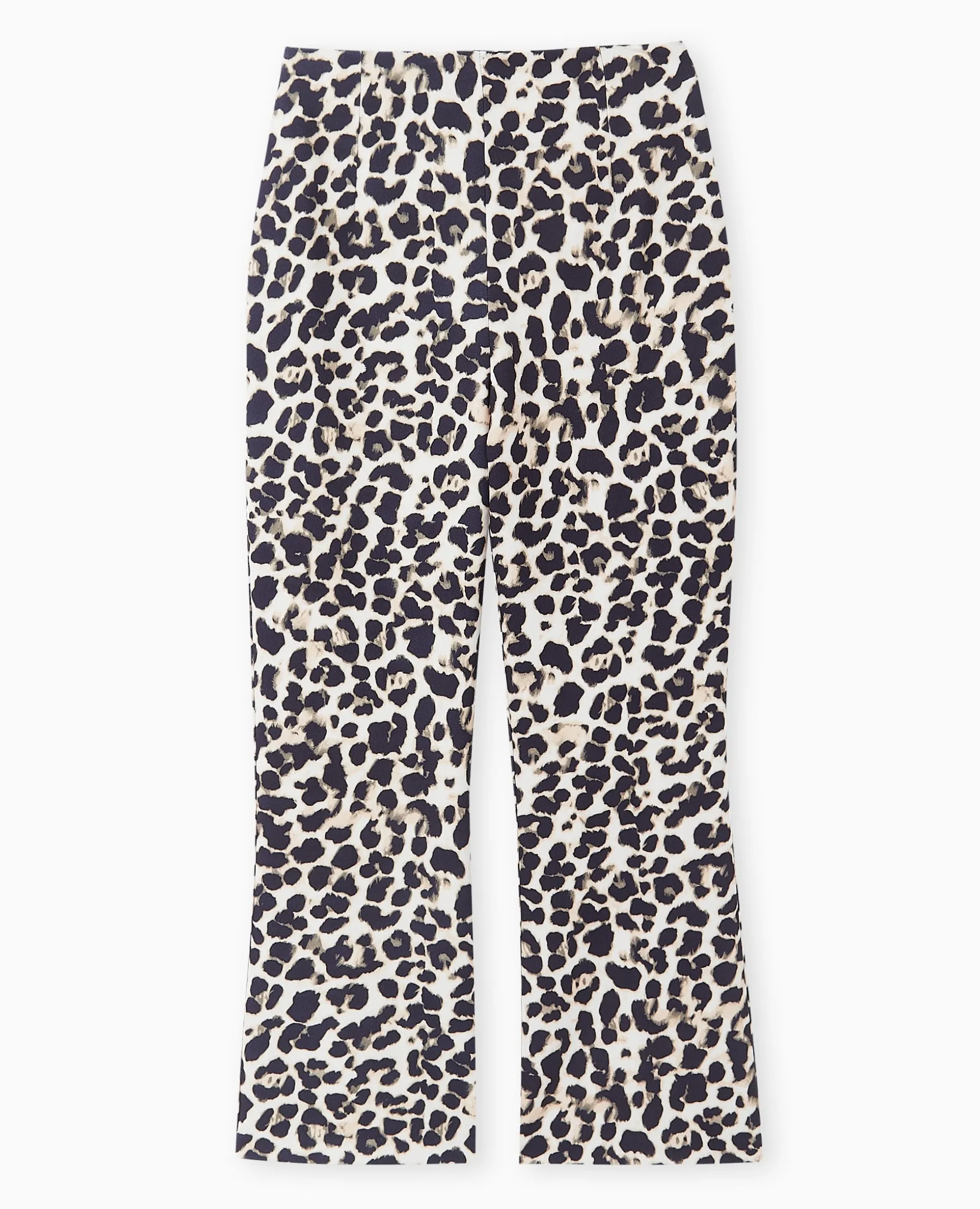 Pantalon 7/8è;me Flare Motif Léopard - Noir