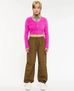 Pantalon Parachute Ceinture élastiquée - Taupe