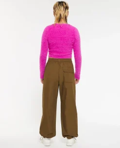 Pantalon Parachute Ceinture élastiquée - Taupe
