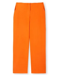 Pantalon Taille Basse Jambes Droites - Orange