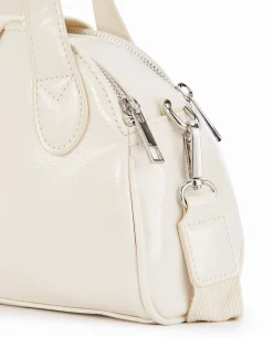 Petit Sac Bowling Boxy En Vinyle - Blanc