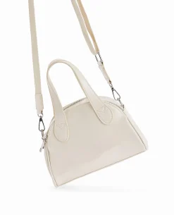 Petit Sac Bowling Boxy En Vinyle - Blanc